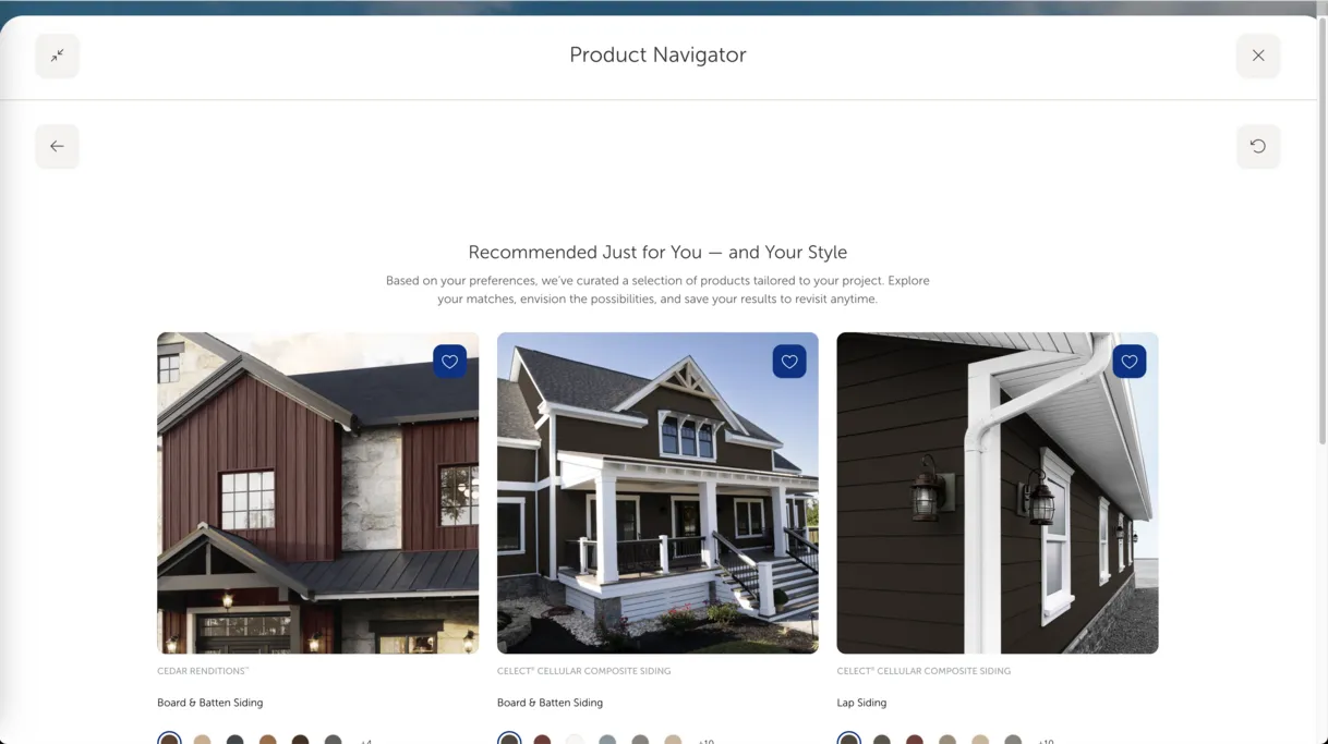 Product Navigator Recommendations